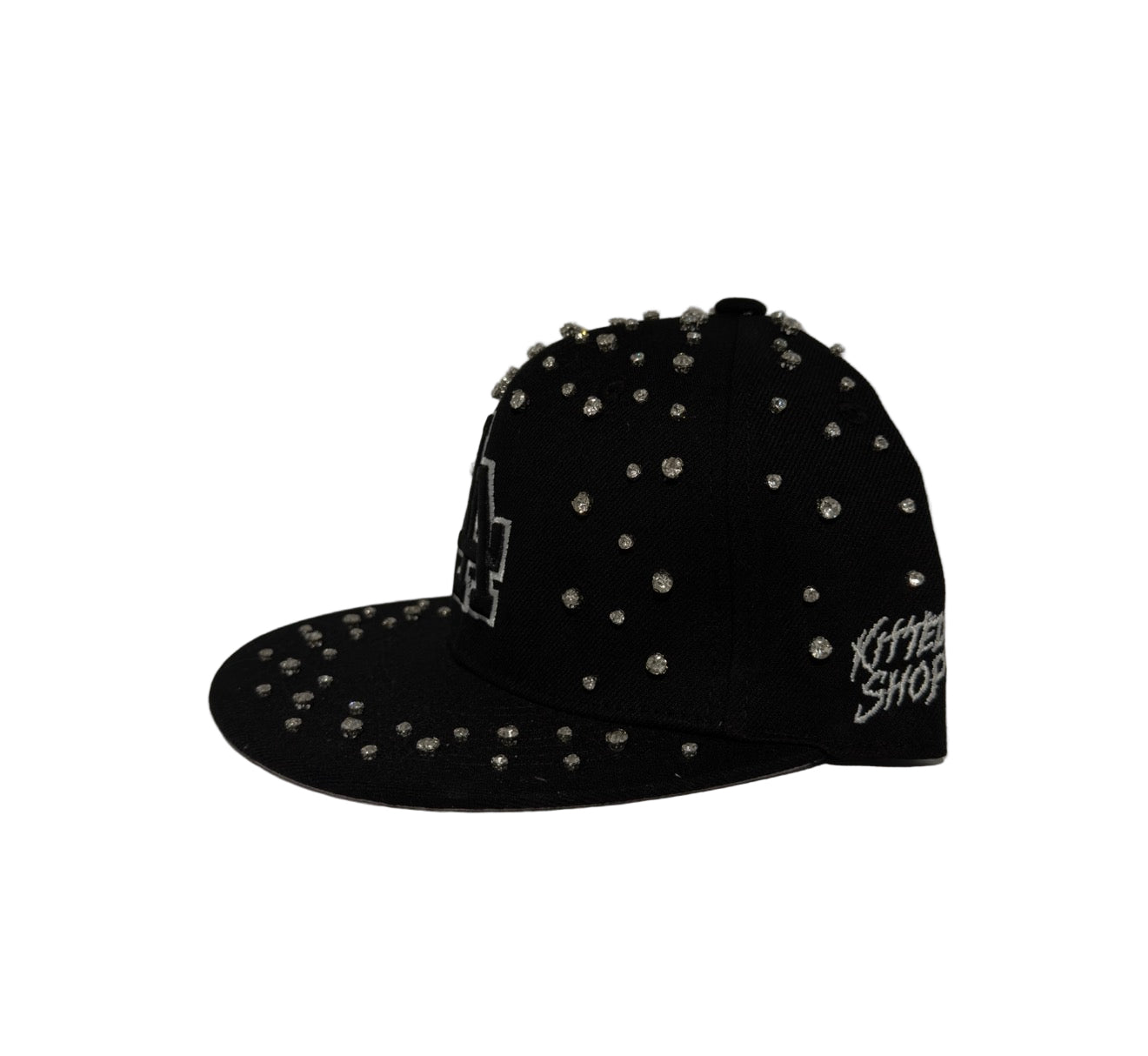 LA Black Rhinestone Snapback Hat